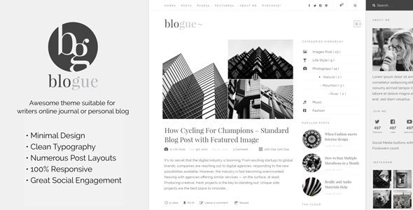 Blogue – 个人博客 WordPress 模板