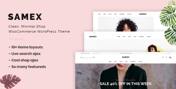 Samex – 干净、最小的商店 WooCommerce WordPress 主题