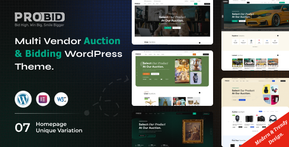Probid – 多供应商拍卖 WooCommerce WordPress 主题
