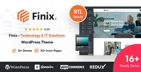 Finix – 技术和IT解决方案WordPress主题+ RTL就绪