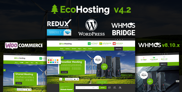 EcoHosting |响应式托管和 WHMCS WordPress 主题