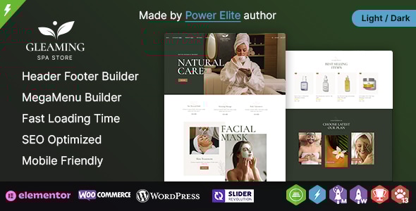 Gleaming WP – 水疗和美容 Elementor WooCommerce 主题