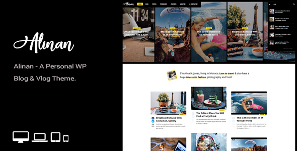 Alinan WP – 个人 WordPress 博客和 Vlog 主题