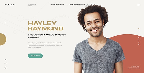 Hayley – 个人简历/简历 WordPress 主题