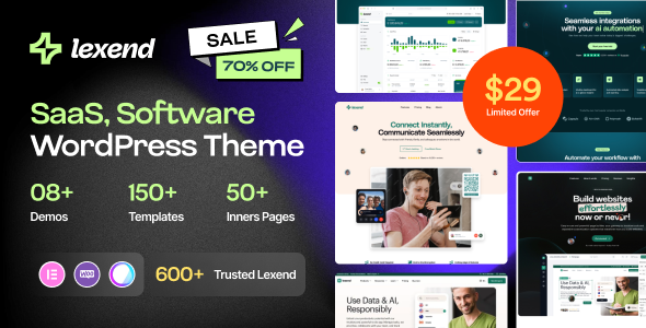 Lexend – 软件、SaaS 和创业 WordPress 主题