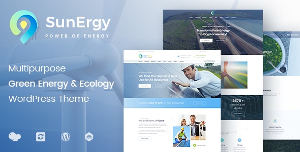 Sunergy – 风能和太阳能绿色能源WordPress主题