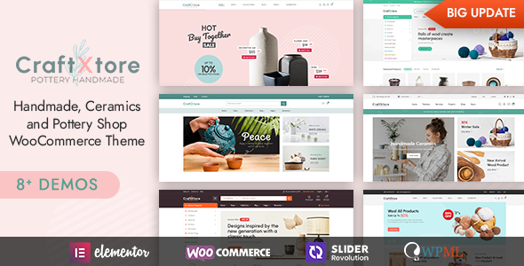 CraftXtore – 手工制作、陶瓷和陶器店 WooCommerce 主题