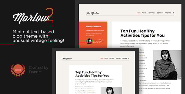 Marlow – 独特、排版优先的 WordPress 博客主题
