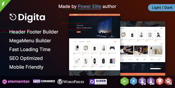 Digita WP – 单一类别产品 WooCommerce 视差主题