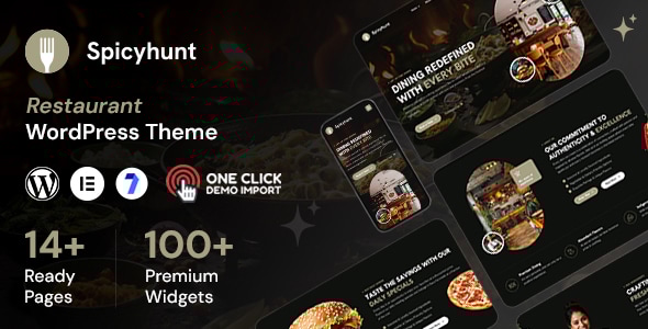 Spicyhunt – 食品和餐厅 WordPress 主题