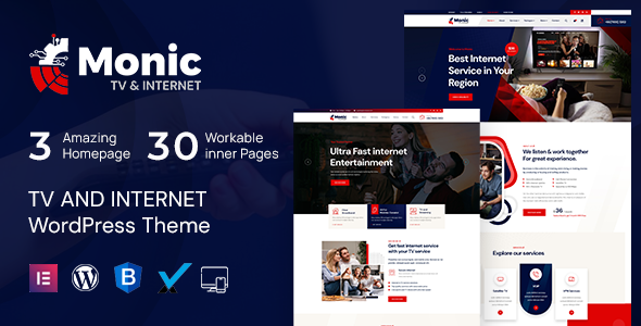 Monic – 电视和互联网WordPress主题和RTL就绪