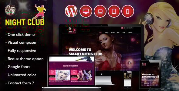 夜总会 – 派对的单页 WordPress 主题