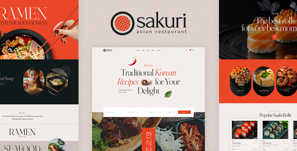 Sakuri – 亚洲餐厅和寿司 WordPress 主题