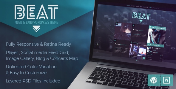 Beat – 单页音乐和乐队 AJAX WordPress 主题