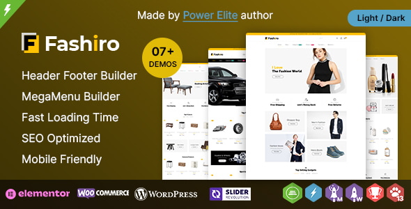Fashiro WP – 多用途 Elementor WooCommerce 主题