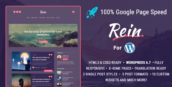 Rein – WordPress 的最小轻量级深色主题