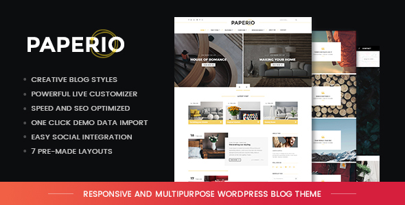 Paperio – 响应式和多用途 WordPress 博客主题