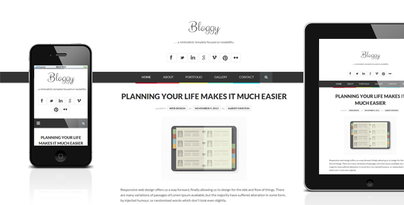 Bloggy WP – 响应式极简主义 WordPress 主题