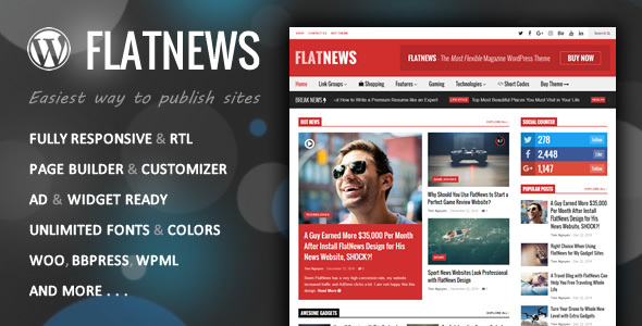 FlatNews – 响应式杂志 WordPress 主题
