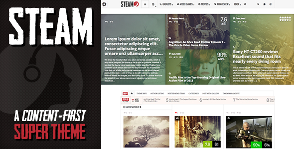 Steam – 响应式 Retina Review 杂志主题