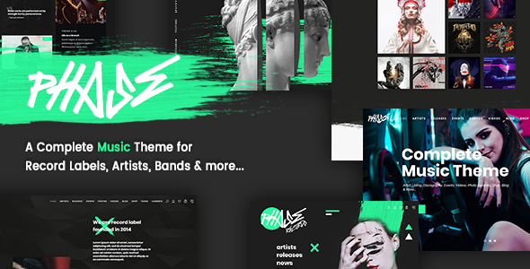 Phase – 适用于唱片公司和艺术家的完整音乐 WordPress 主题