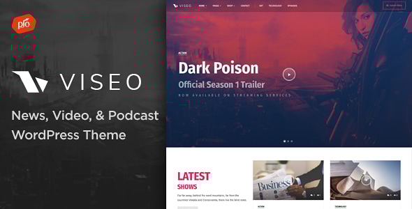 Viseo – 新闻、视频和播客WordPress主题