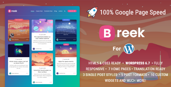Breek – WordPress 的最小轻量级砌体 AMP 主题