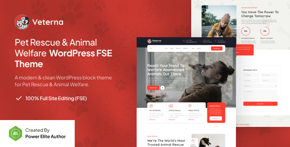 Veterna – 宠物救援和动物福利 FSE WordPress 主题
