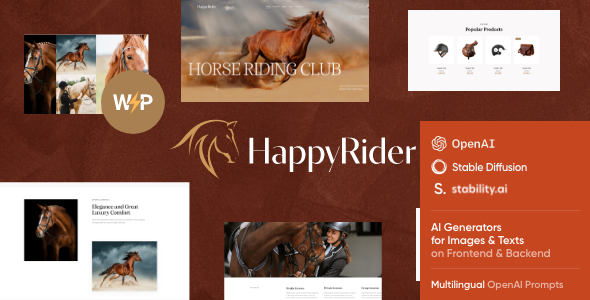 Happy Rider – Horse School  Equestrian Center WordPress Theme