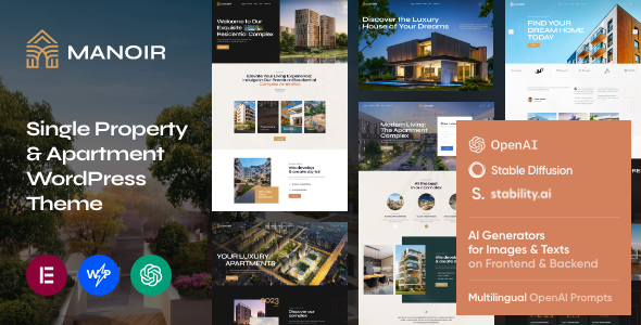 Manoir –  Single Property  Apartment WordPress Theme