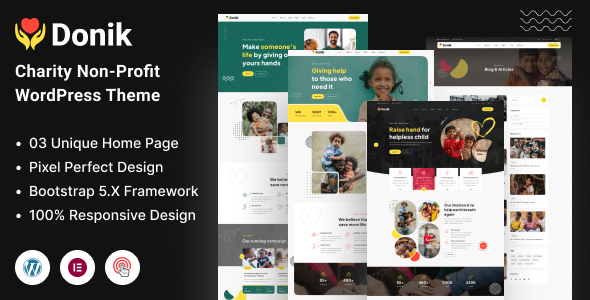 Donik – Charity  Fundraising WordPress Theme + WooCommerce Support