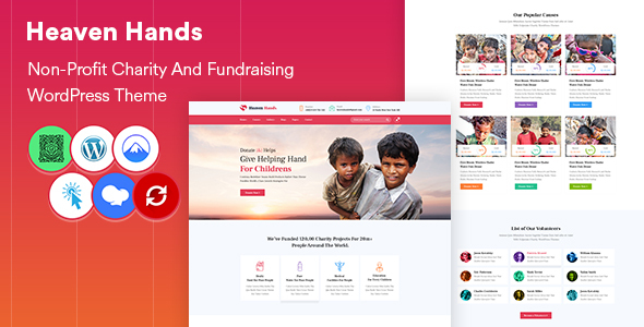 Heaven Hands- Non-Profit Charity  Fundraising WordPress Theme