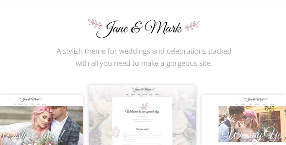 Jane  Mark – Wedding WordPress Theme