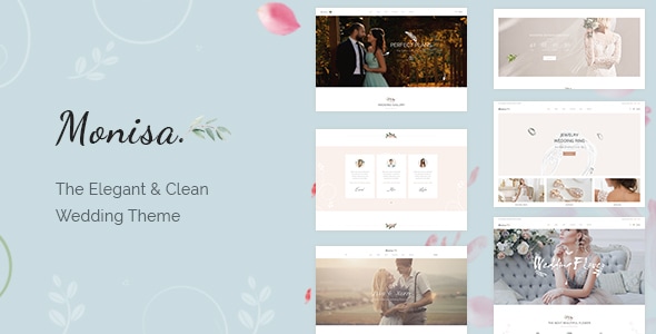 Monisa – Elegant  Clean Wedding WordPress Theme