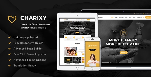 Charixy – Charity/Fundraising WordPress Theme