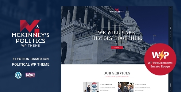 MCKinney’s Politics | Elections Campaign  Social Activism WordPress Theme