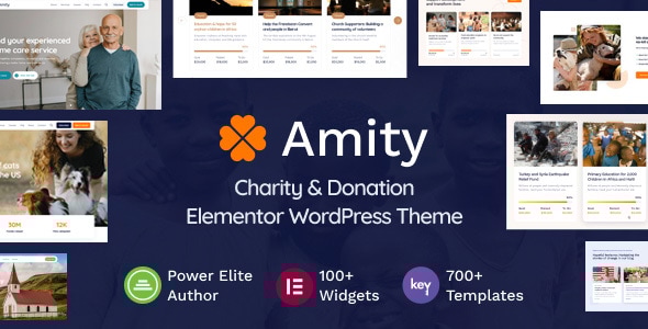 Amity – Charity  Donation Elementor WordPress Theme
