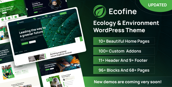 Ecofine – Ecology  Environment WordPress Theme