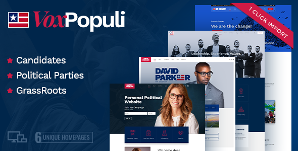 Vox Populi – Political Party  Candidate WordPress Theme