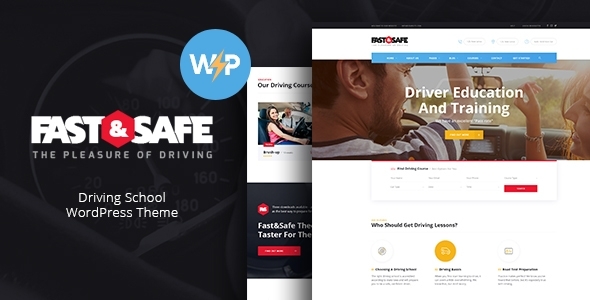 Fast  Safe | Driving School WordPress Theme
