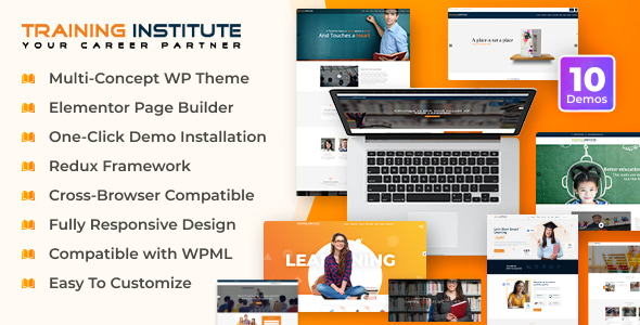 E learning – Education  Training Institute Elementor WordPress Theme with AI Blog Content Generator