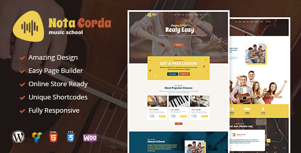 NotaCorda – Music School and Musicians WordPress Theme