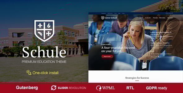 Schule – School  Education WordPress Theme with LMS