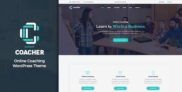 Coacher – Trainers  Life Coaching WordPress Theme + RTL
