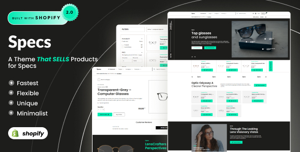 规格 – 眼镜店 电子商务 Shopify作系统 2.0