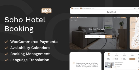 WordPress 的 Soho 酒店预订日历
