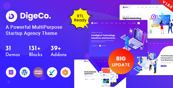 Digeco – 创业机构 WordPress 主题