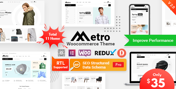 Metro – 最小的 WooCommerce WordPress 主题