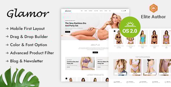 Glamor – 内衣时装店 Shopify 2.0 响应式主题
