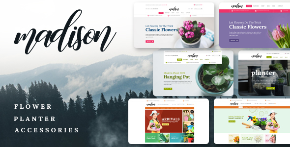 麦迪逊 – 鲜花， 植物， 美容， 园艺工具， 食品店， 苗圃 Shopify 主题